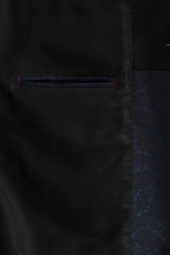 Granatowy smoking ślubny żakardowy męski wełniany rozmiar 176-104-92