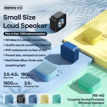 REMAX COOPLAY SERIES RB-M2 БЕСПРОВОДНАЯ СВЕТЛО-ГОЛУБАЯ ДИНАМИКА