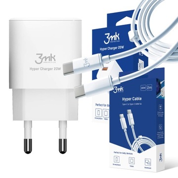 Ładowarka sieciowa 3mk 20W +Kabel USB-C 100W 5A 2m