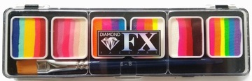 Paleta farb do malowania twarzy i ciała Diamond FX Splitcake Neon 6 x 6g