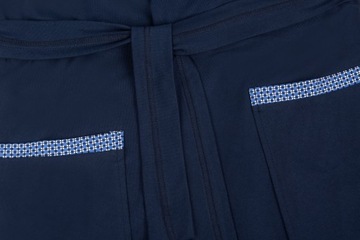 SZLAFROK MĘSKI CIENKI BAWEŁNA GRANATOWY ROZ.L A147