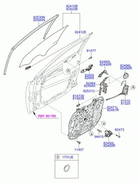 DRŽÁK KLIKA KLIKY PRAVÁ HYUNDAI I30 N ELANTRA 2016- NOVÁ OEM