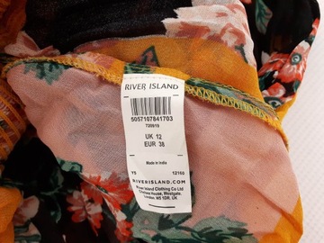 RIVER ISLAND szyfonowa BLUZKA na lato KWIATY _ 38