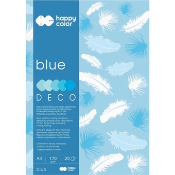 Blok DECO BLUE HAPPY COLOR A4 20ark.170g 5 ko lorów HA 3717 2030-032