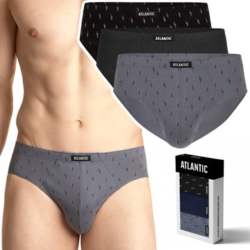 Slipy męskie 3-PAK majtki ATLANTIC 3MP-101 - XL