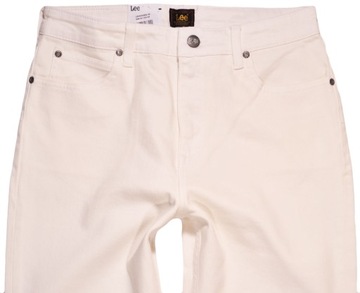 LEE spodnie HIGH WAIST straight WHITE PEARL jeans CAROL _ W29 L35