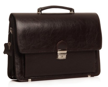 SKÓRZANA AKTÓWKA TECZKA NA DOKUMENTY SOLOME TH01 CIEMNY BRĄZOWY