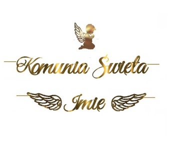 BANER GIRLANDA dekoracje ANIOŁ KOMUNIA z IMIENIEM