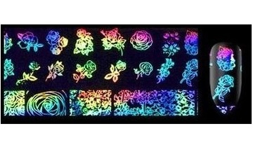 FOLIA TRANSFEROWA HOLOGRAFIC NAKLEJKI NA PAZNOKCIE