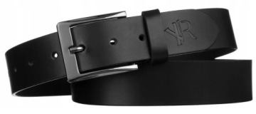 Ремень кожаный ROVICKY R-FR-001, черный, натуральная кожа 115