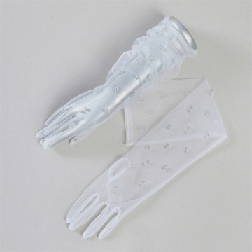 Damskie tiulowe długie rękawiczki ślubne dla nowożeńców Rękawiczki do łokcia Rękawiczki imprezowe