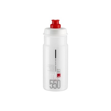 BIDON rowerowy ELITE JET CLEAR 550ml BEZBARWNY czerwone logo EL0190402