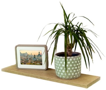 PÓŁKA ŚCIENNA WISZĄCA DĄB SONOMA 60CM REGAŁ MONTAŻ