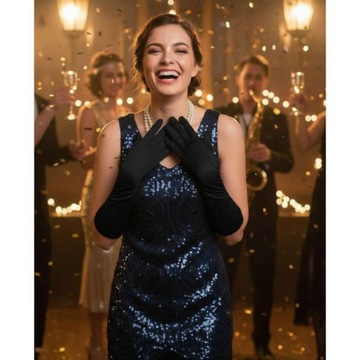 длинные ЧЁРНЫЕ ПЕРЧАТКИ, ВЕДЬМА, костюм вампира на ХЭЛЛОУИН, 40 см