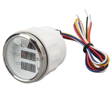 Температура воды, давление масла, вольтметр, 52 мм, 3 в 1, цифровой дисплей, мет.