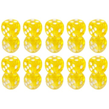 ZESTAW 10 KOSTEK K6 RPG MAGICZNY PROMIEŃ KOŚĆ SZEŚCIOŚCIENNA 1,6 CM