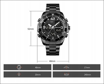SKMEI 1335 Klasyczny Zegarek męski elektroniczny
