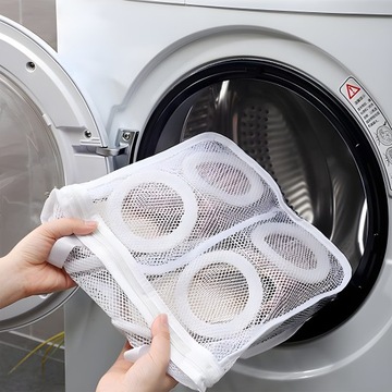 СУМКА ДЛЯ СТИРКИ ОБУВИ СЕТКА НА МОЛНИИ, БЕЛАЯ