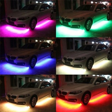OŚWIETLENIE PODWOZIA AUTA LED RGB ANDROID TUNING ŚWIATŁA ZDALNIE STEROWANE