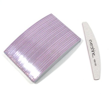 25szt Profesjonalny Pilnik do paznokci Dwustronny Zebra Łódka 100/150