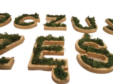 Деревянные буквы в технике 3D декупаж высотой 40 см.