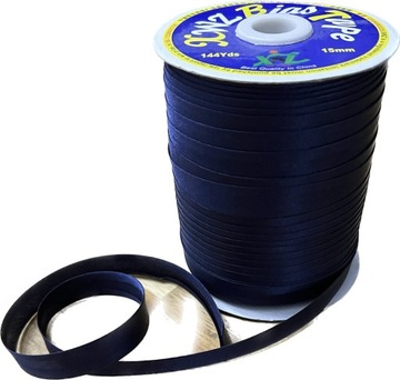 LAMÓWKA GRANATOWA 15mm DO FIRAN ATŁASOWA- 144MB NIEBIESKI CIEMNY