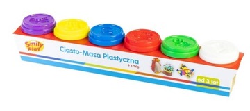 Ciasto masa plastyczna ciastolina kreatywna 6 słoiczków kolorowe SMILY PLAY