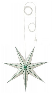 IKEA STRALA lampa wisząca Z PAPIEROWYM KLOSZEM ZIELONA GWIAZDA 90 cm