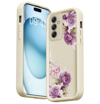 ETUI DO SAMSUNG GALAXY A54 5G SILIKON MATT OCHRONA APARATU KWIATY + SZKŁO