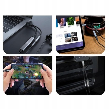 Аудиоадаптер 2 в 1 USB C на 3,5 мм, адаптер