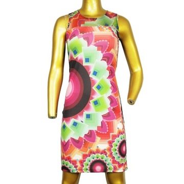 2979 DESIGUAL _ KOLOROWA SUKIENKA boho jak nowa _ 34/XS