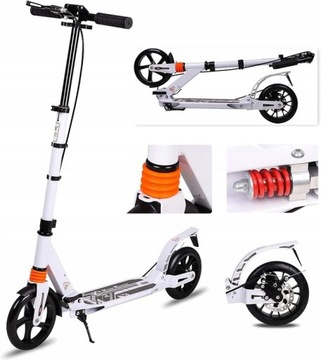 HULAJNOGA DUŻE KOŁA DOROSŁYCH TARCZOWY HAMULEC AMORTYZATORY SCOOTER 20CM