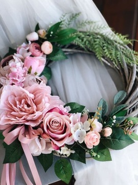 ЦВЕТОЧНЫЙ ВЕНОК ДЛЯ ДВЕРИ, плетение, Цветы