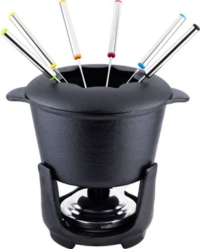 FONDUE ŻELIWNE ZESTAW DO FONDUE dla 6 OSÓB Założone