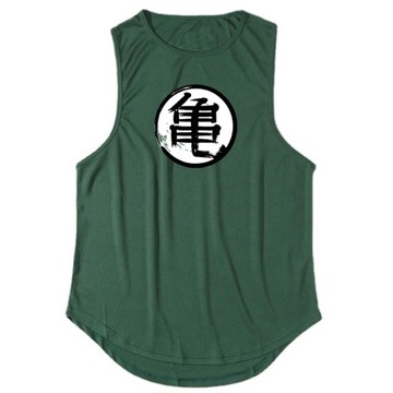 Japanese Anime Turtle Script Printed Mens Gym Clot