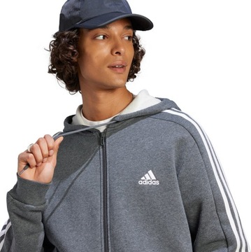 BLUZA MĘSKA ADIDAS ESSENTIALS FLEECE SPORTOWA SZARA rozm M