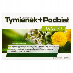TYMIANEK+PODBIAŁ VITA 18 PASTYLEK DO SSANIA GARDŁO