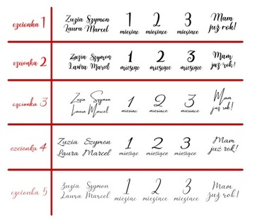 Drewniane tabliczki do zdjęć z miesiącami 14 sztuk