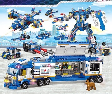 Klocki konstrukcyjne Robot odrzutowiec 8w1 POLICJA SWAT 828el (828PCS)