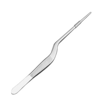 Profilowana pęseta do aplikacji rzęs | ozdób do paznokcie | srebrna