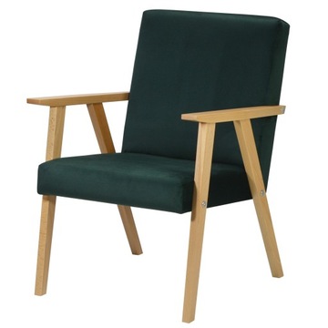 Fotel PINO Retro velvet butelkowa zieleń