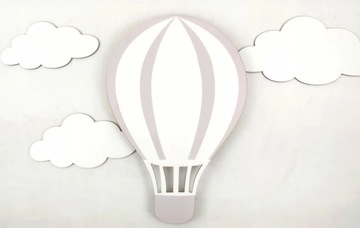 Lampka nocna LED balon chmurka w szare paski