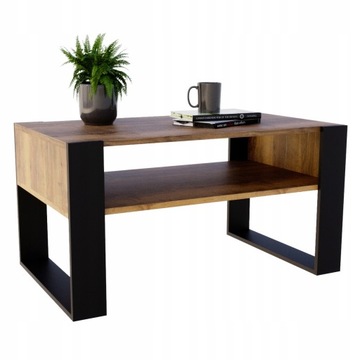 Журнальный столик KARO, скамейка в стиле лофт, дубовый стол Egger