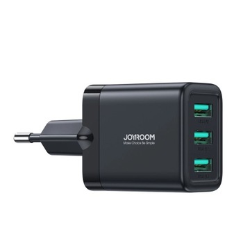 JOYROOM ŁADOWARKA SIECIOWA 3XUSB-A 17W 3.4A - CZARNA