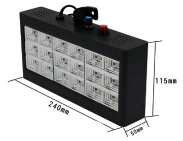 ЦВЕТНОЙ СТРОБЕСКОП 3 ЦВЕТА ДИСКОТЕЧНЫЙ ОТРАЖАТЕЛЬ 18 светодиодов RGB ЗВУКОВОЙ ДАТЧИК