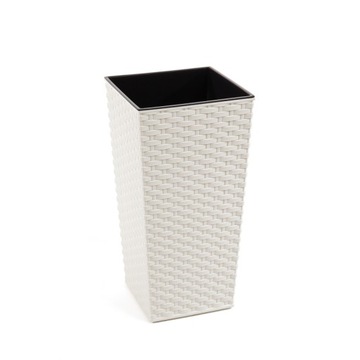 Doniczka finezja rattan 30 cm kremowa 45746