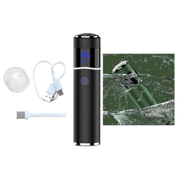Мини-маленькая электробритва для мужчин USB аккумуляторная светодиодная роторная бритва черная