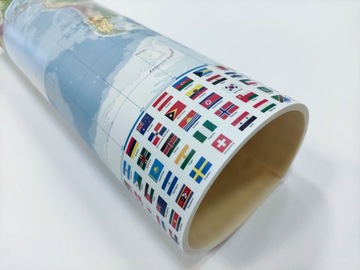 Большой настольный коврик КАРТА МИРА и ФЛАГИ 70x50