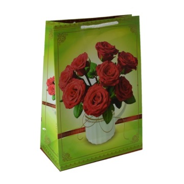 Ламинированные подарочные пакеты ROSES 22х11х32см набор из 10 декоративных пакетов