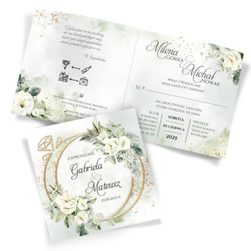 Zaproszenia Ślubne Boho Rustykalne Obrączki